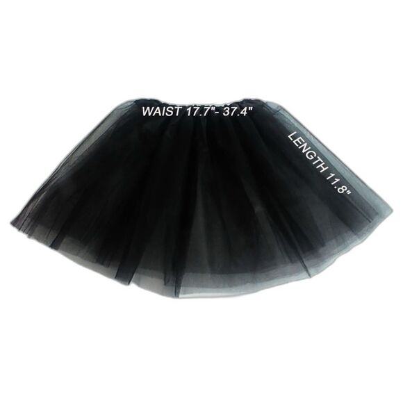NWOT Girls Tutu Classic Elastic 3 Layered black Tulle Skirt toddler ballerina - Picture 6 of 7
